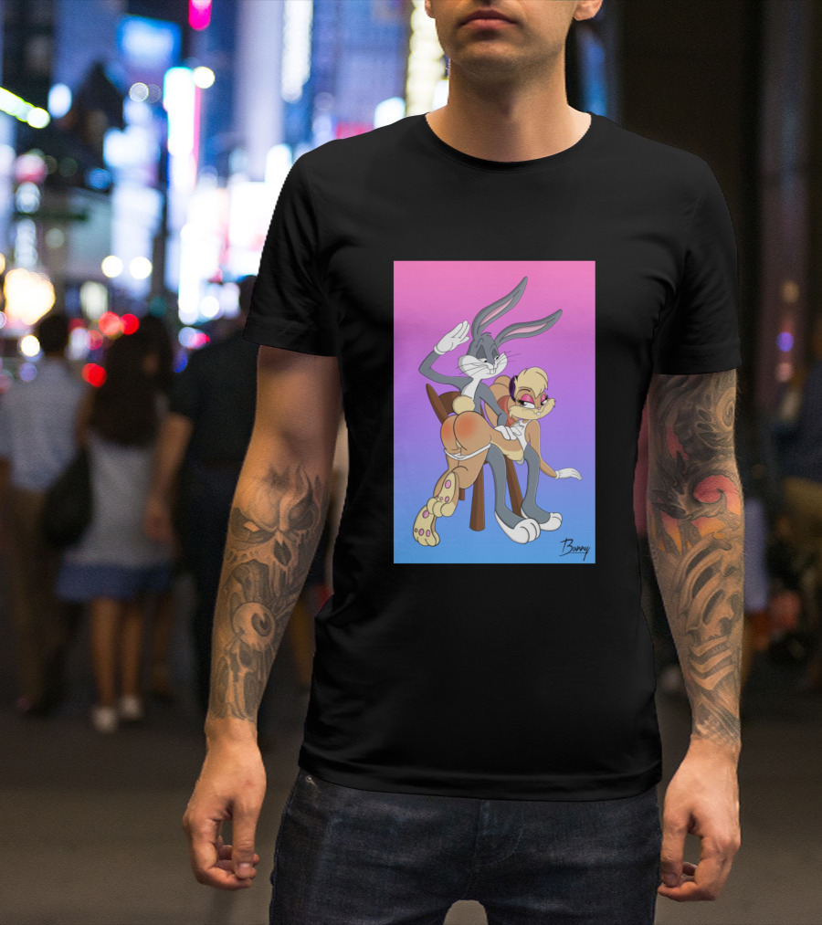 Bugs Bunny Fan Art With Lola Bunny Playful Pose T-Shirt
