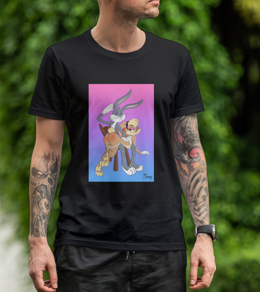Bugs Bunny Fan Art With Lola Bunny Playful Pose T-Shirt