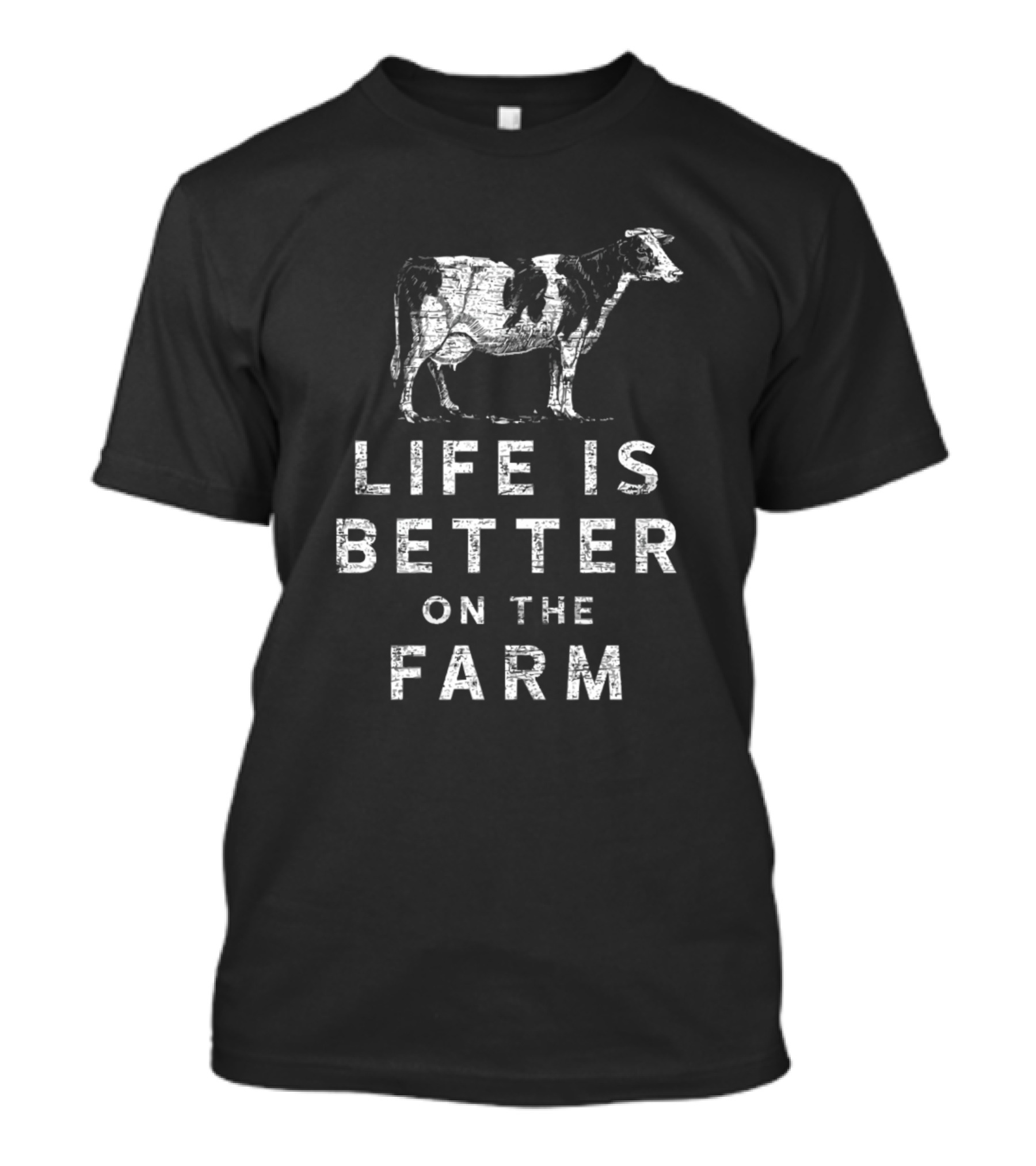 Cowboy Farmer Life Is Better On The Farm Cow T-Shirt