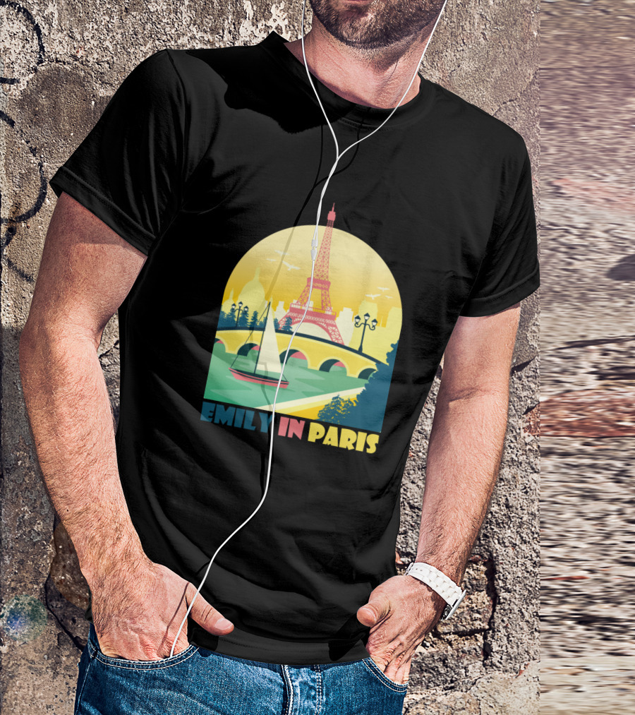 Emily In Paris Eiffel Tower And Sailboat Scene T-Shirt