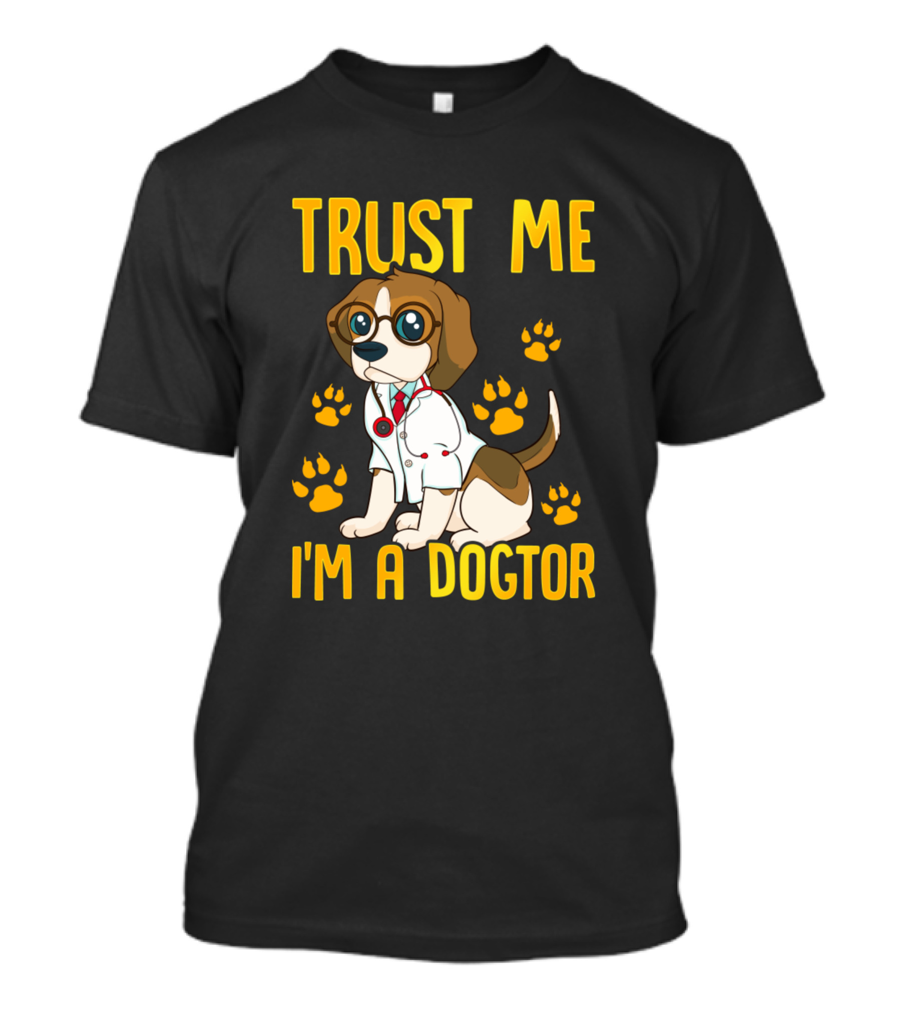 Trust Me I'm A Dogtor Dog Paws Stethoscope T-Shirt