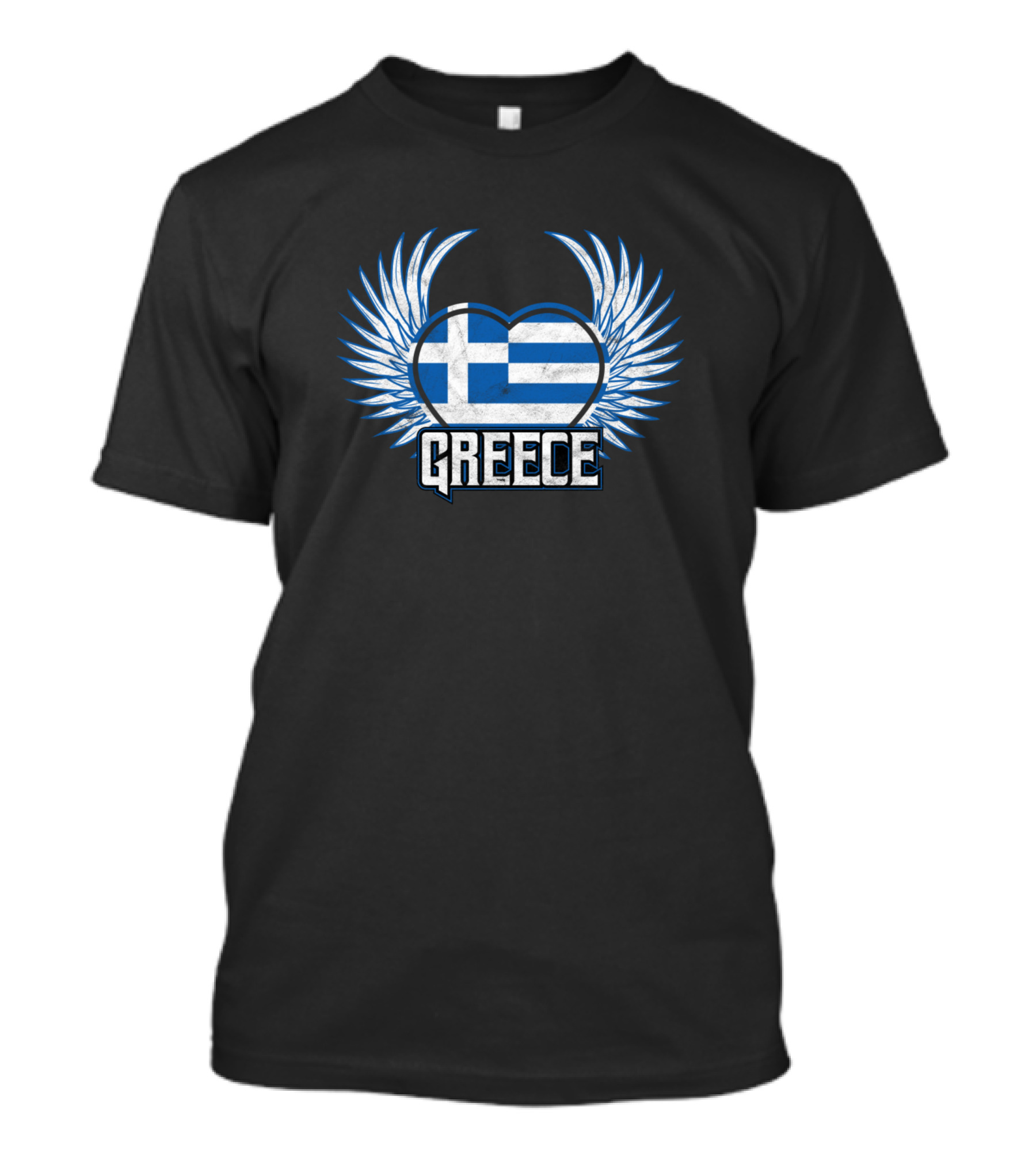 Greece Heart With Wings And Greek Flag T-Shirt