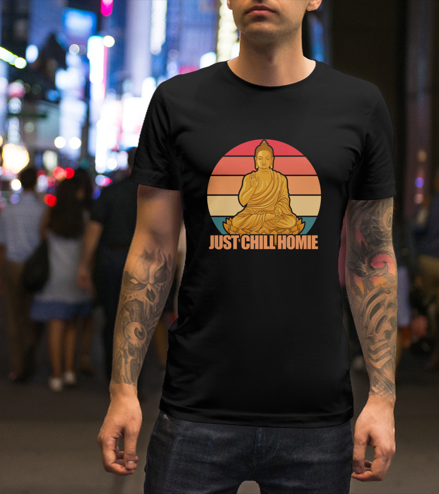 Just Chill Homie Buddha Vintage Sunset T-Shirt