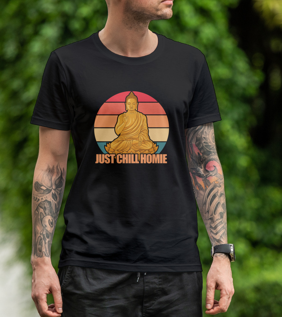 Just Chill Homie Buddha Vintage Sunset T-Shirt