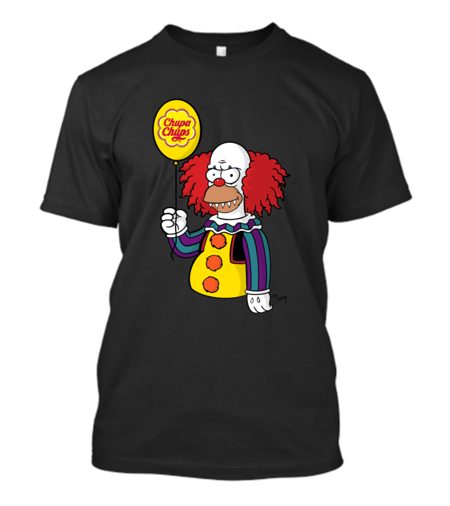 Krusty Clown Horror Chupa Chups Balloon T-Shirt