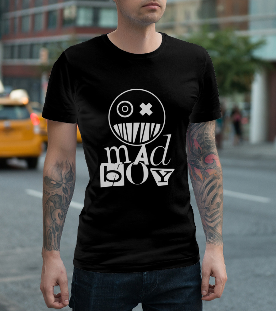 Mad Boy X-Eye Grinning Face T-Shirt