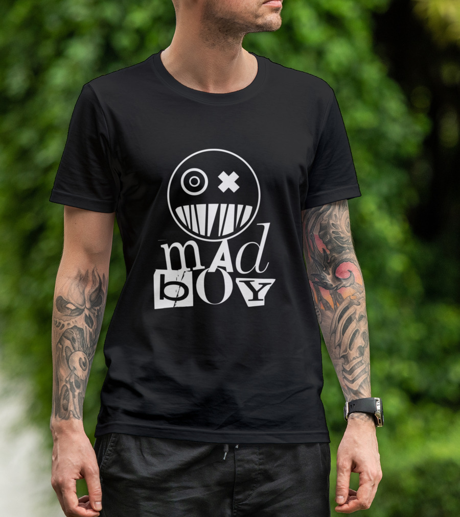 Mad Boy X-Eye Grinning Face T-Shirt