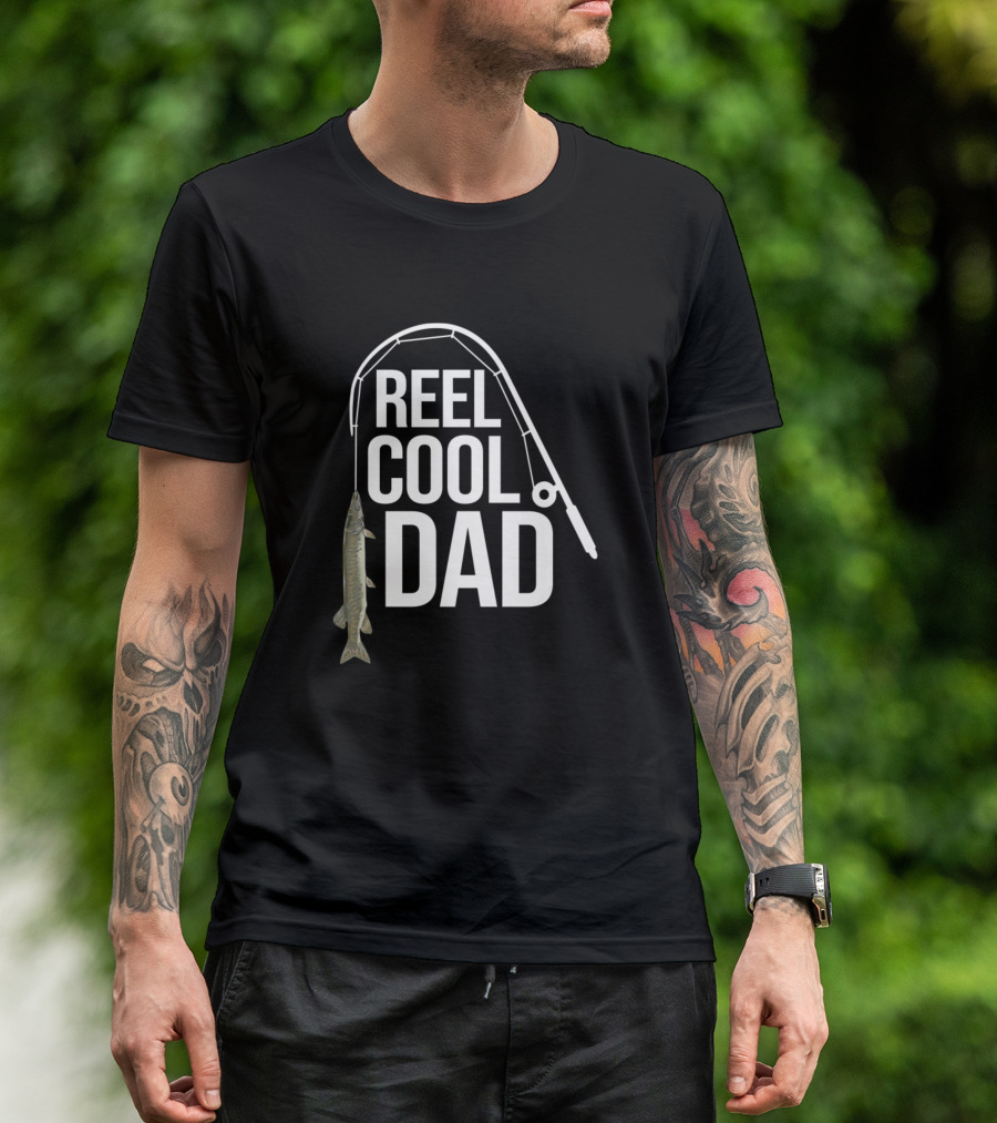 Reel Cool Dad Musky Muskellunge Fishing Rod Father's Day T-Shirt