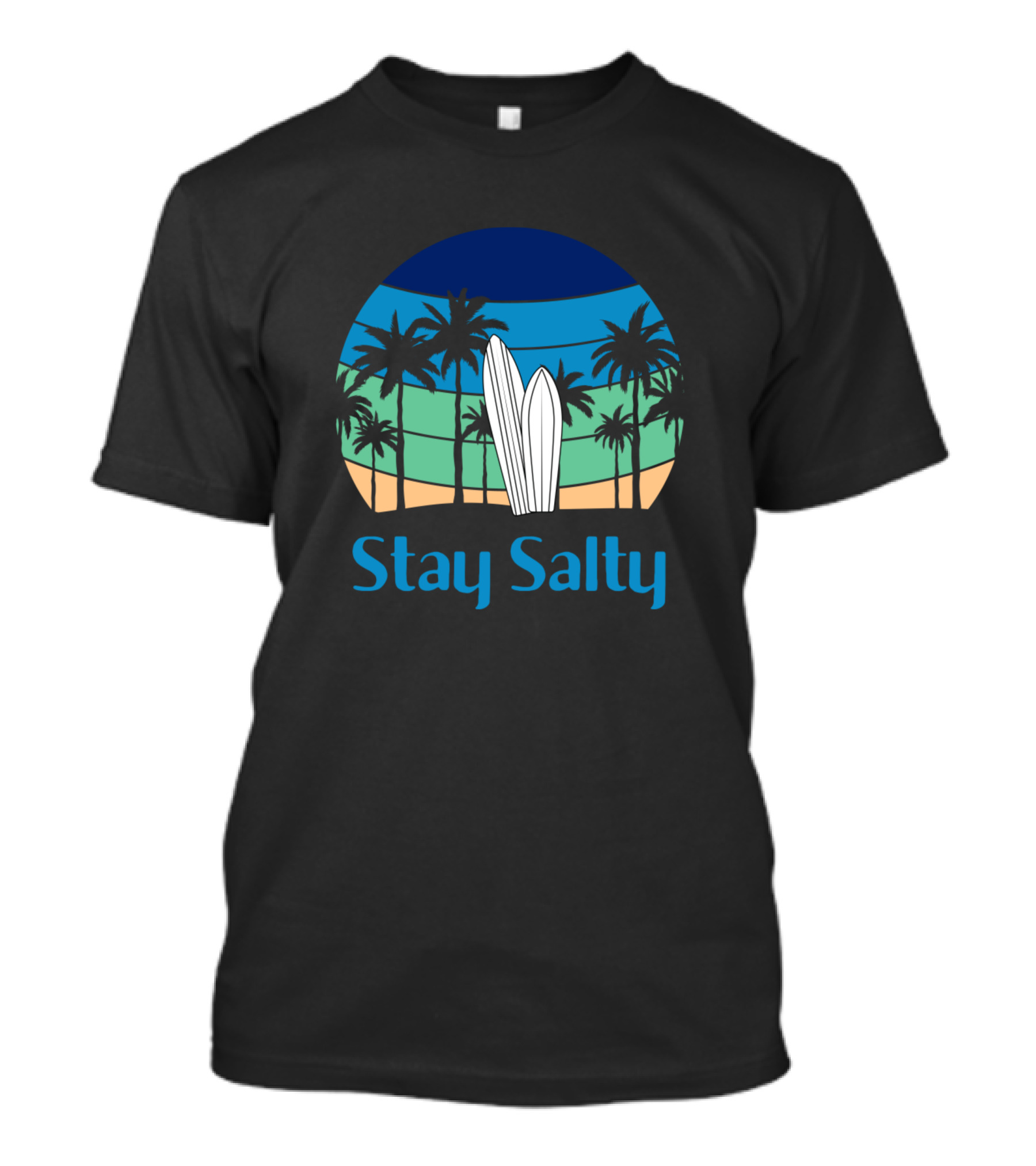Stay Salty Palm Sunset With Surfers And Tropical Vibes T-Shirt