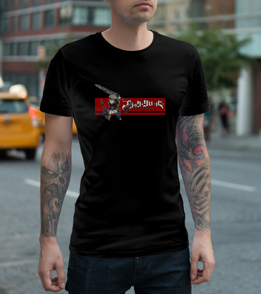 Asta Dual Wielding Swords Black Clover Japanese Text T-Shirt