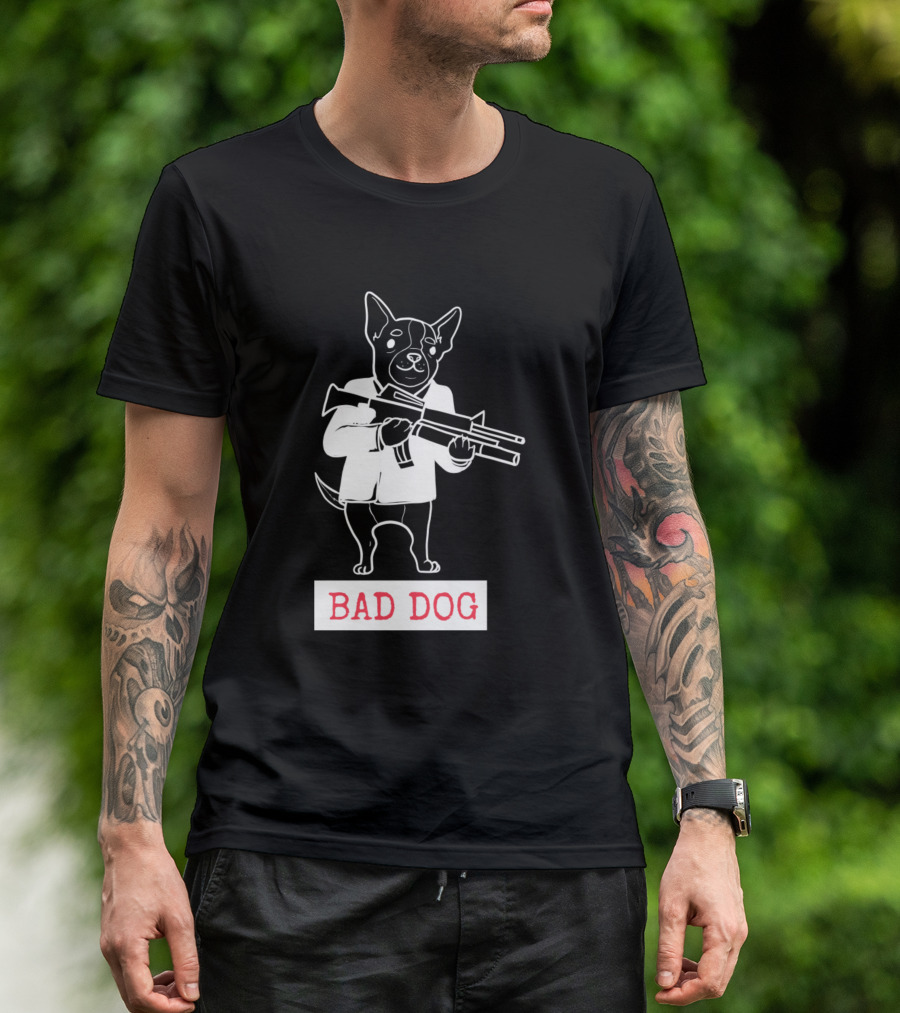 BAD DOG Mafia Chihuahua With Gun T-Shirt