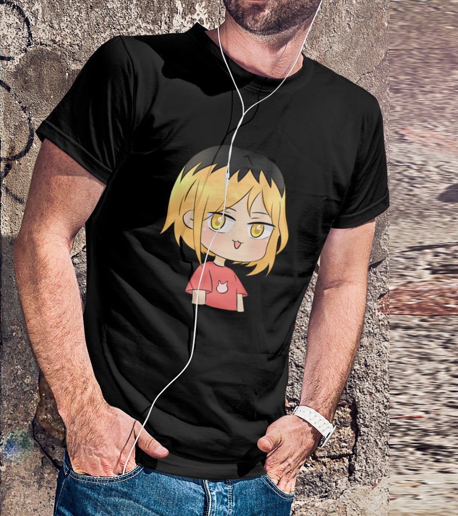 Kenma Kozume Chibi Cute Cat Shirt Design Fan Art Haikyuu Anime Character T-Shirt