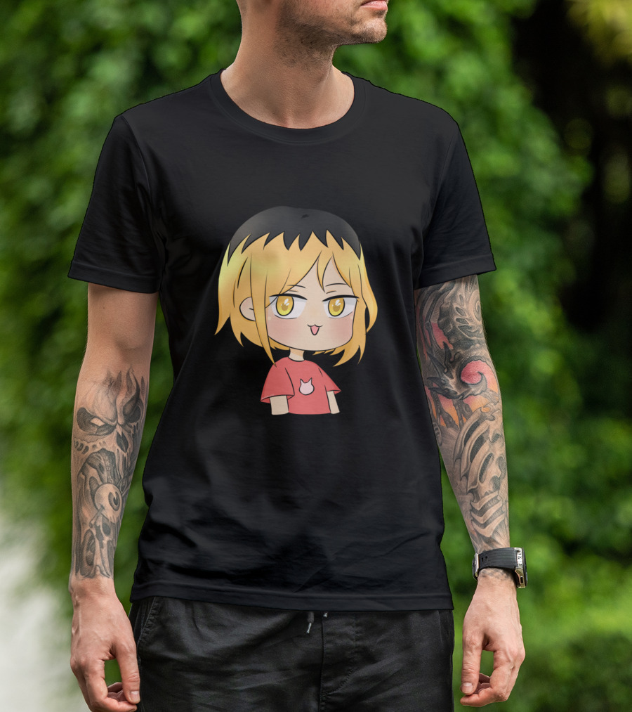 Kenma Kozume Chibi Cute Cat Shirt Design Fan Art Haikyuu Anime Character T-Shirt