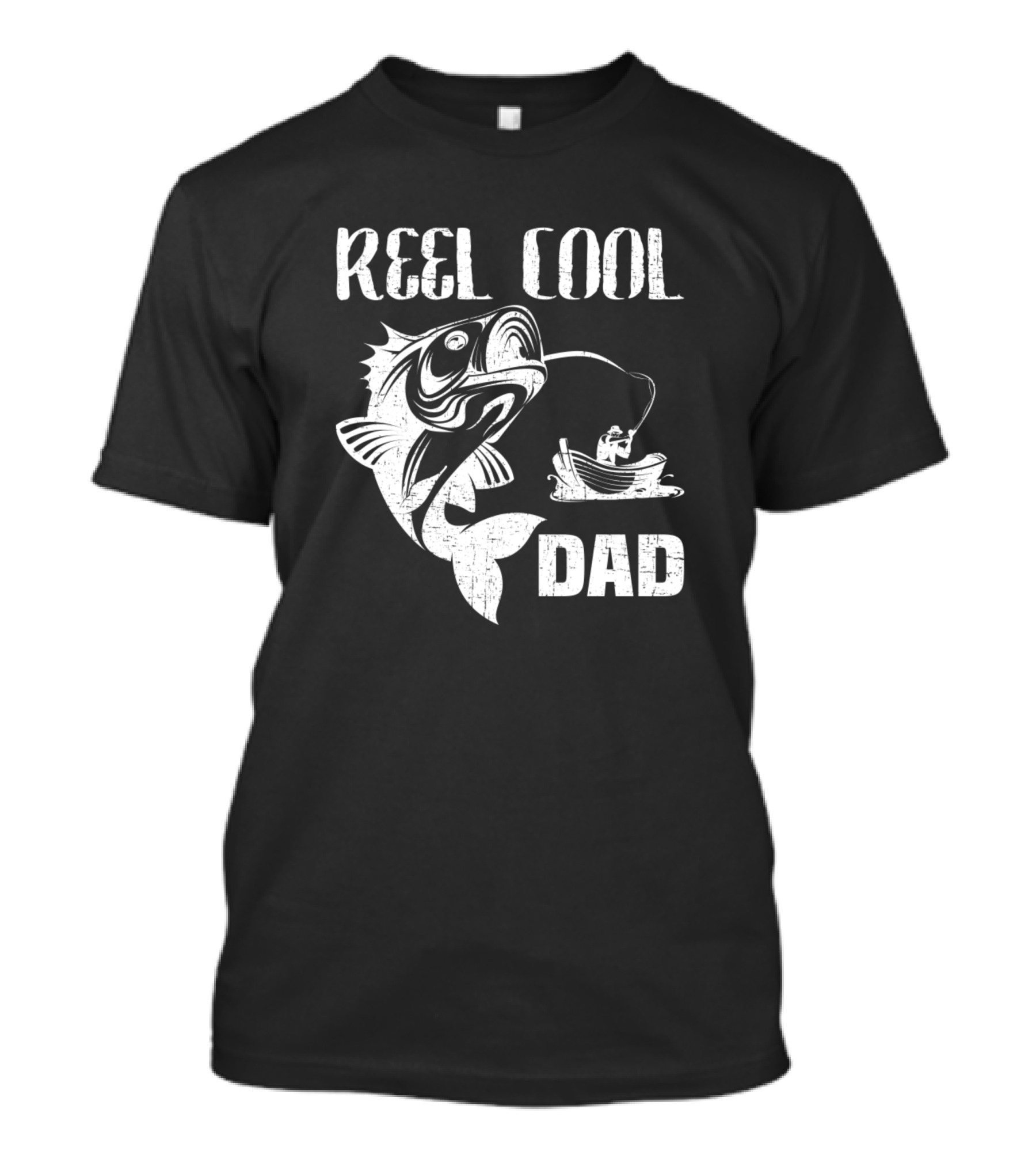 Reel Cool Dad Fishing Boat And Fish T-Shirt