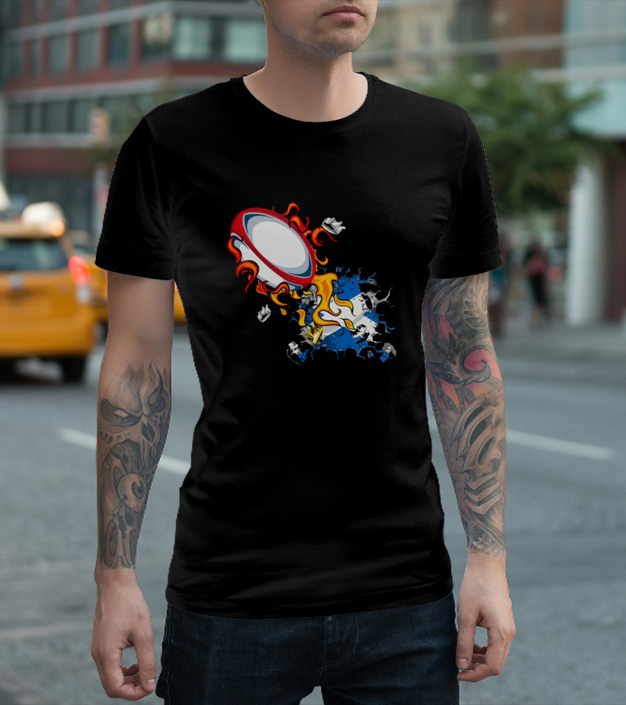 Scotland Rugby Fiery Ball Explosion T-Shirt