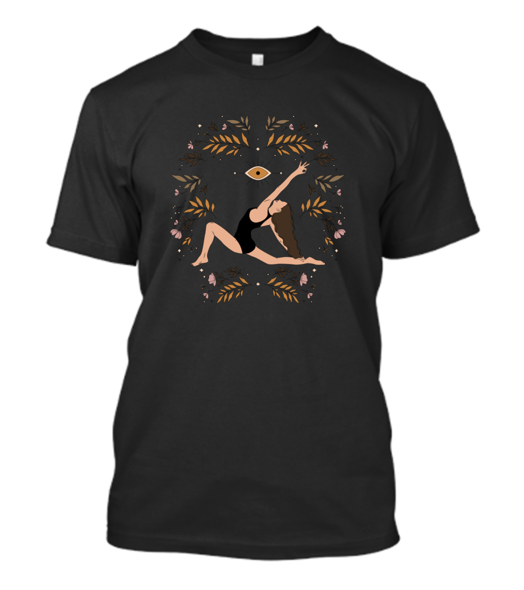 Strike A Pose Floral Yoga Meditation T-Shirt