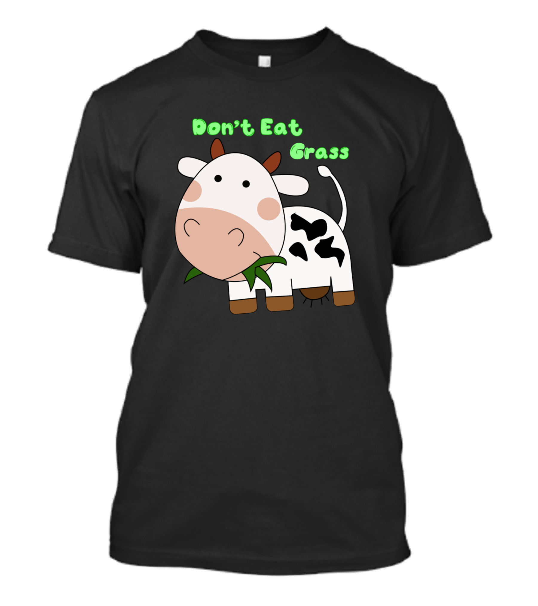 Don't Eat Grass Cartoon Cow Eating T-Shirt