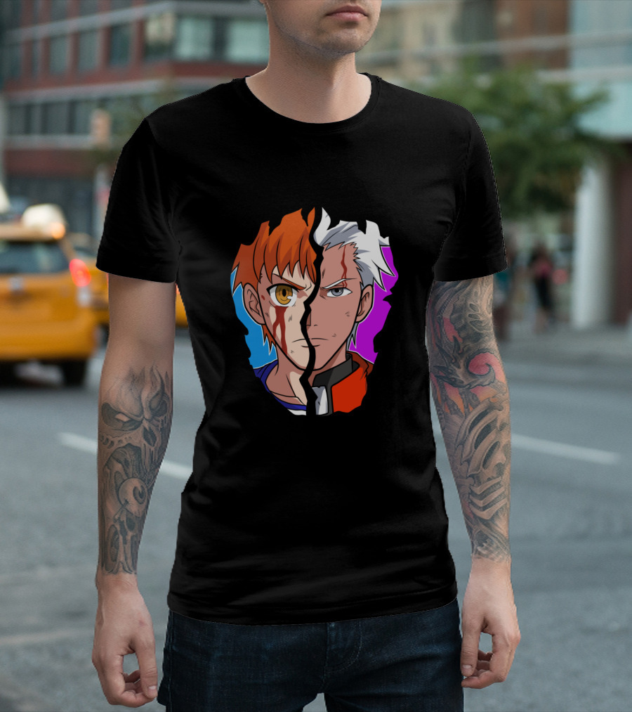 Emiya Archer Shirou Split Face Fate Stay Night T-Shirt