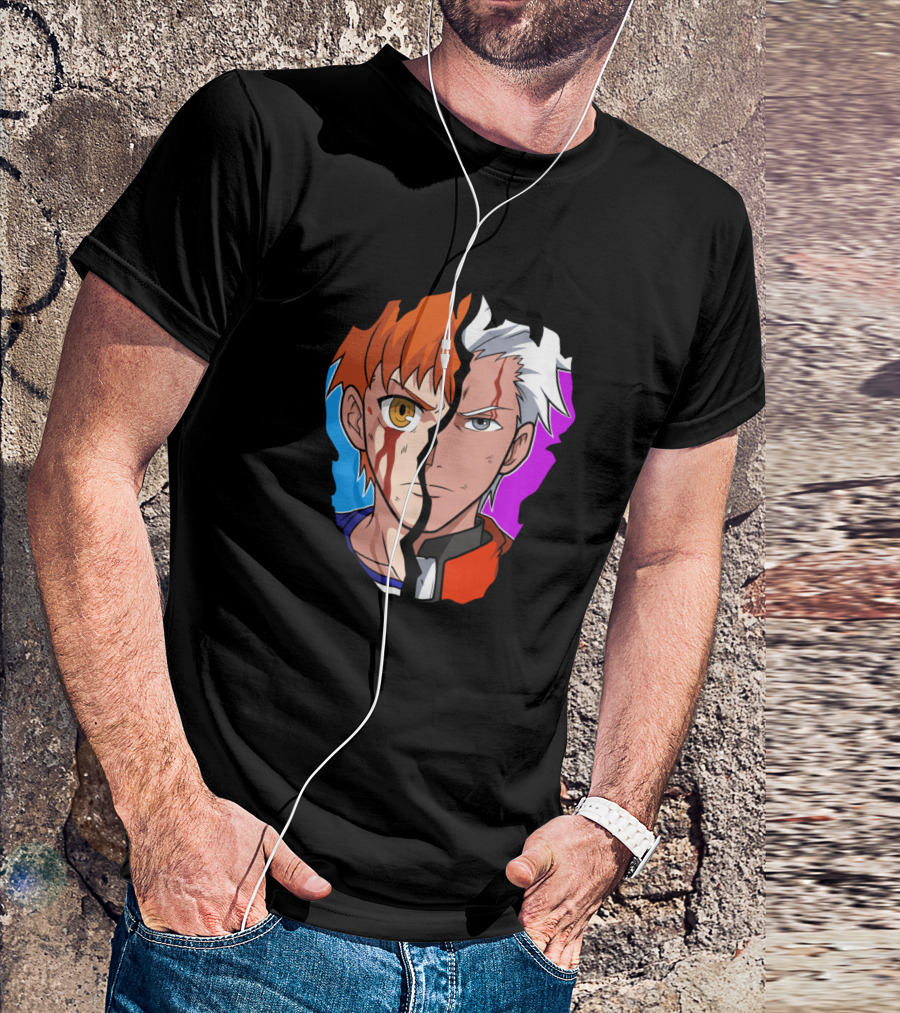 Emiya Archer Shirou Split Face Fate Stay Night T-Shirt