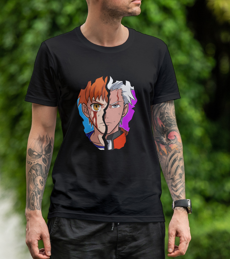 Emiya Archer Shirou Split Face Fate Stay Night T-Shirt