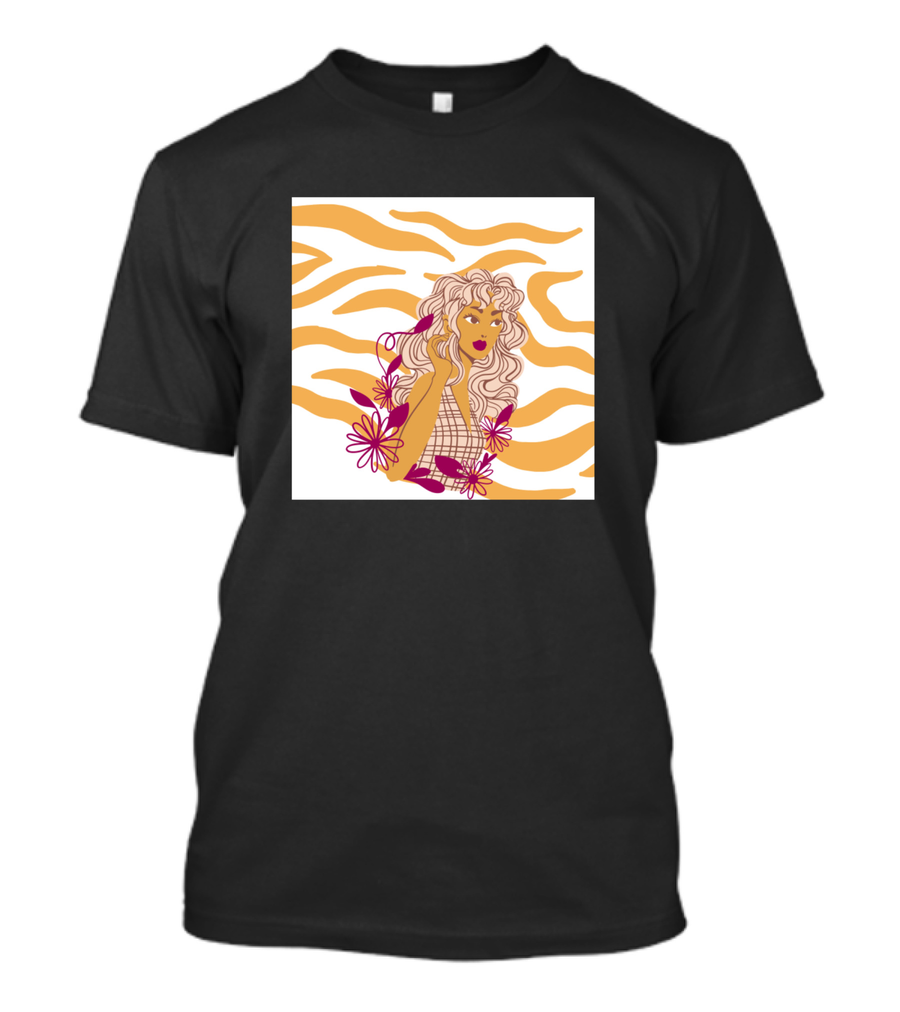 Fancy Girl Floral Waves Aesthetic T-Shirt