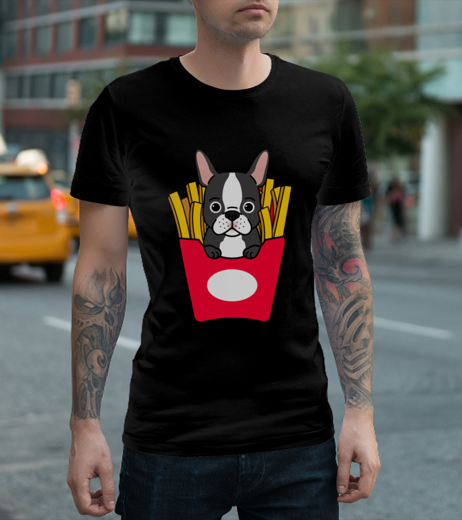 French Bulldog In French Fries Box T-Shirt