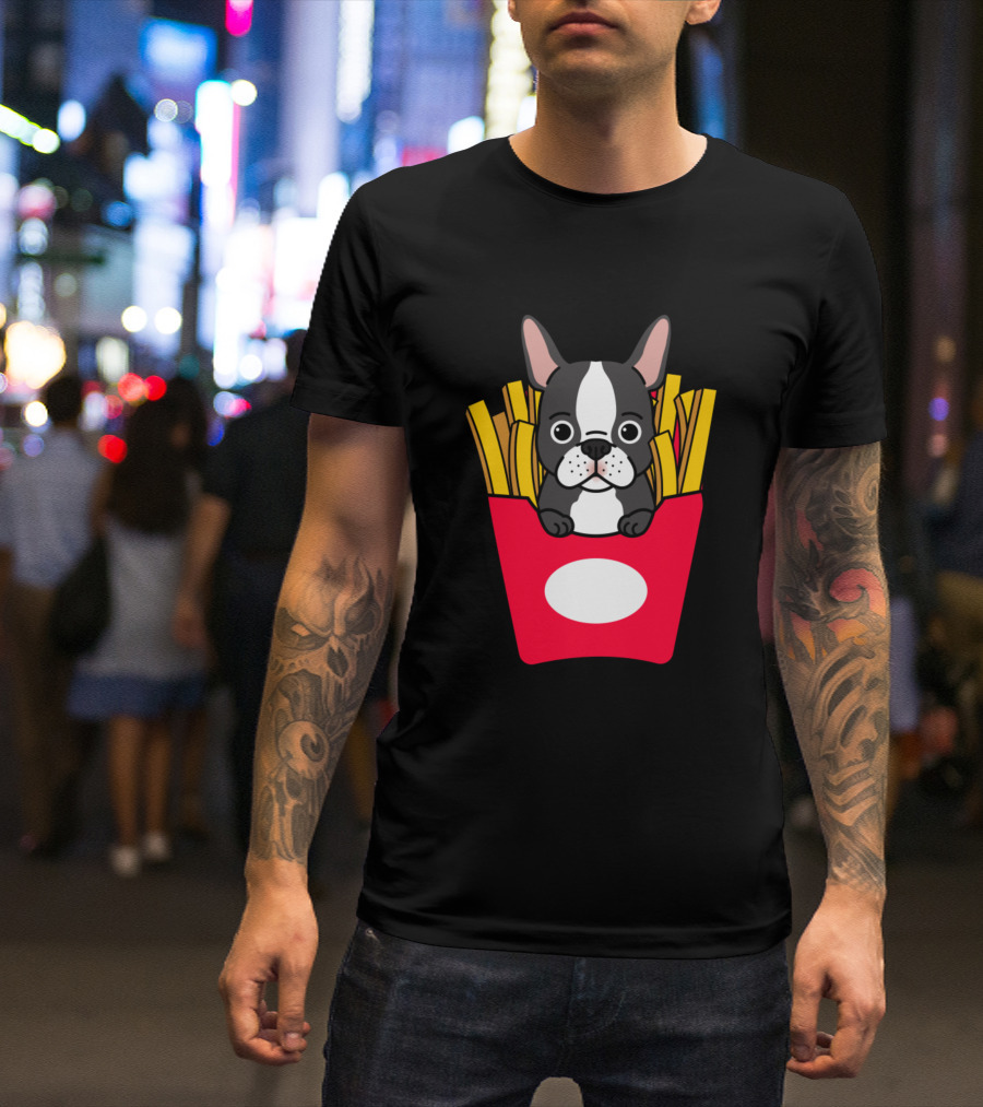 French Bulldog In French Fries Box T-Shirt