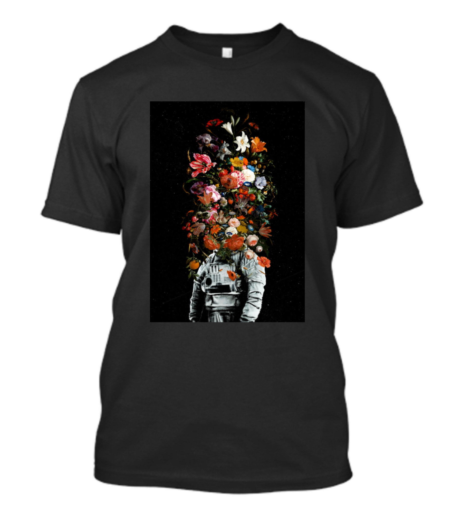 Full Bloom Astronaut With Floral Explosion T-Shirt