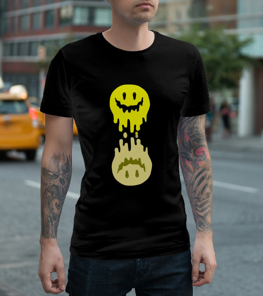 Funny Boo Happy Ghost Melting Smiley Faces T-Shirt