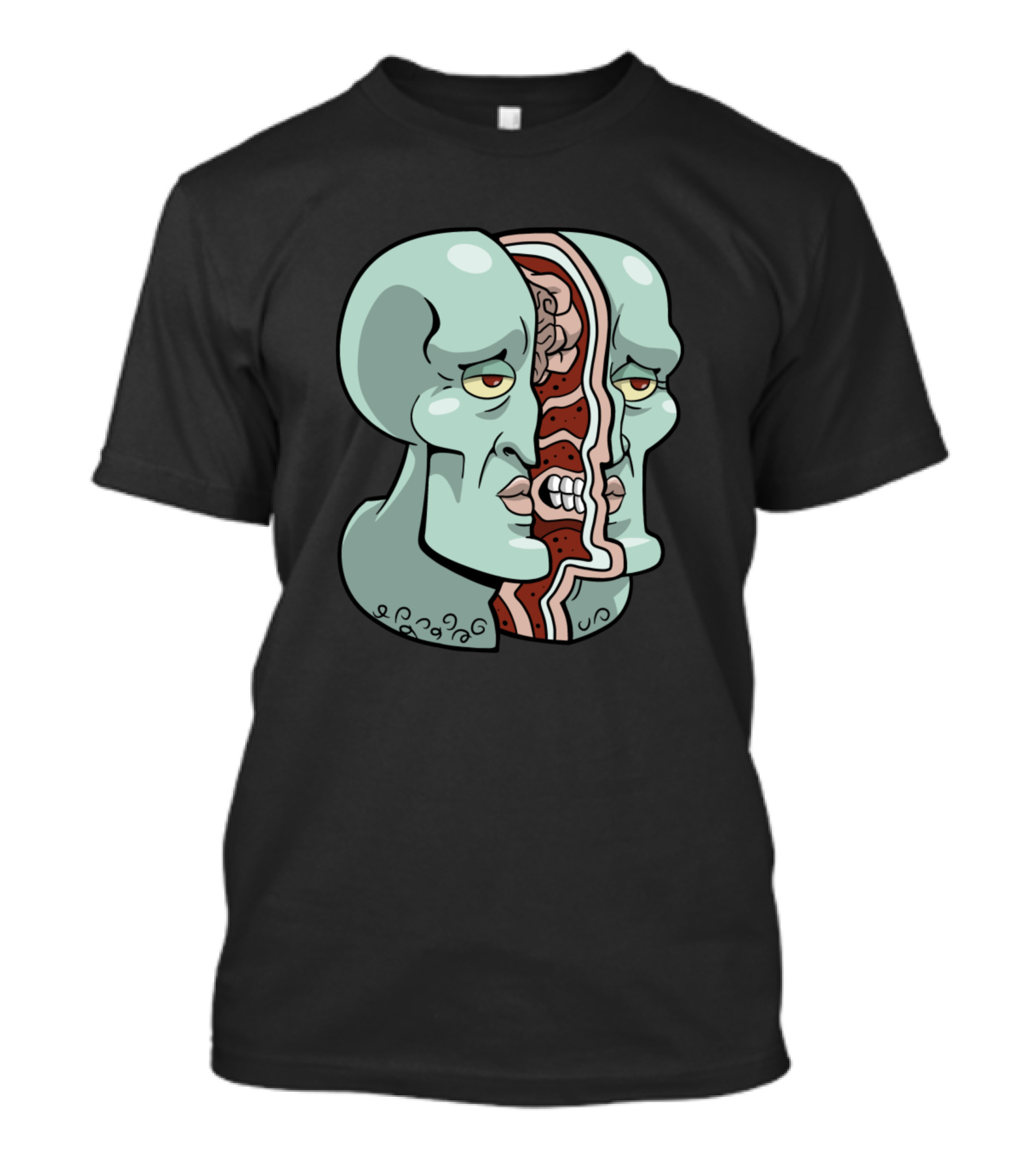 Handsome Squidward Dissection Illustration Visual T-Shirt