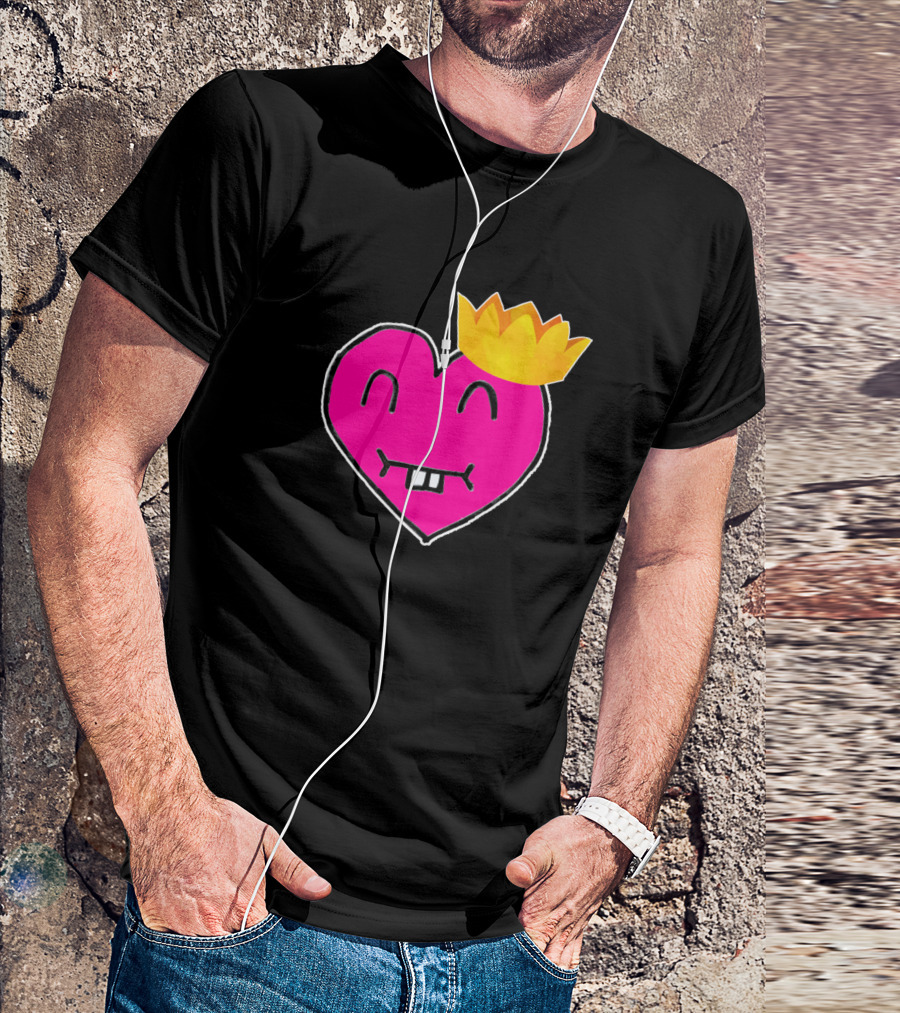 Happy Face Heart With Crown T-Shirt