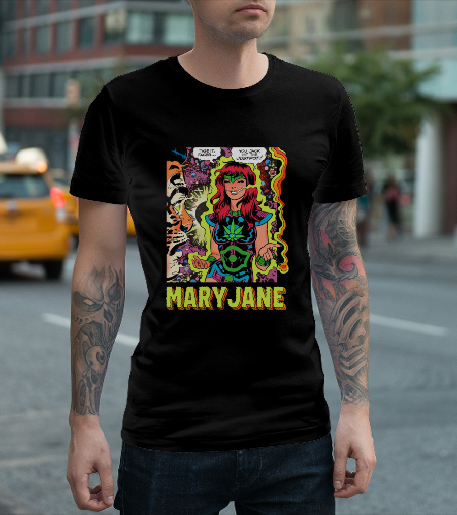Mary Jane Comic Style Tiger Face Jackpot T-Shirt