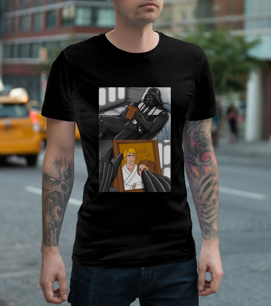 Darth Vader Nostalgia Family Photo with Luke and Leia T-Shirt