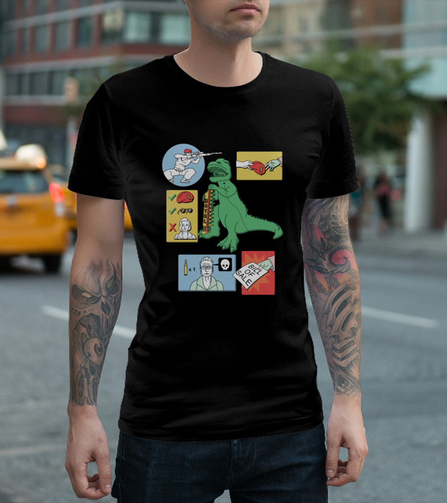 Fig 1 Hunter Novac Dinosaur Power Lens Fig 2 Boxing Gloves Fig 3 Correct Helmet Fig 4 Scientist Skull Fig 5 Sale T-Shirt