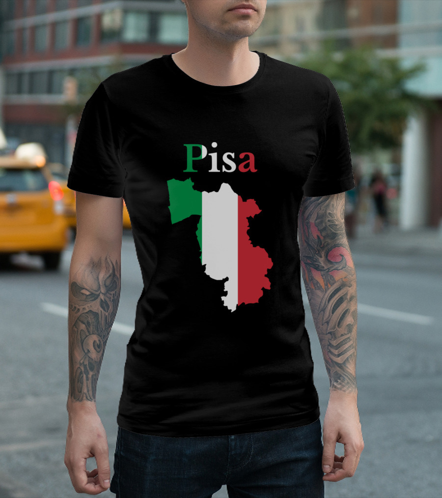 Pisa Province Italy Map Tricolor T-Shirt