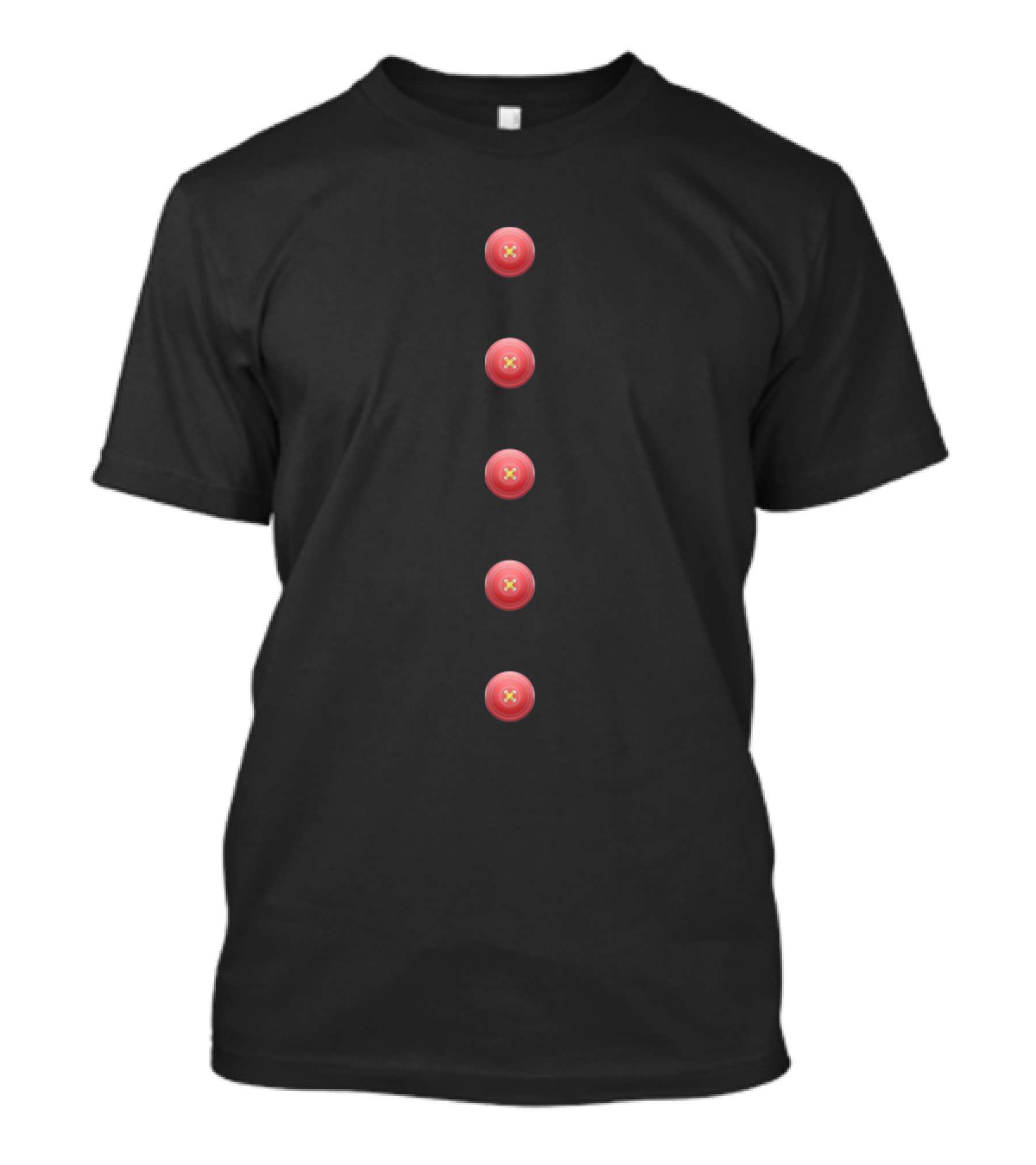Red Buttons Vertical Alignment T-Shirt
