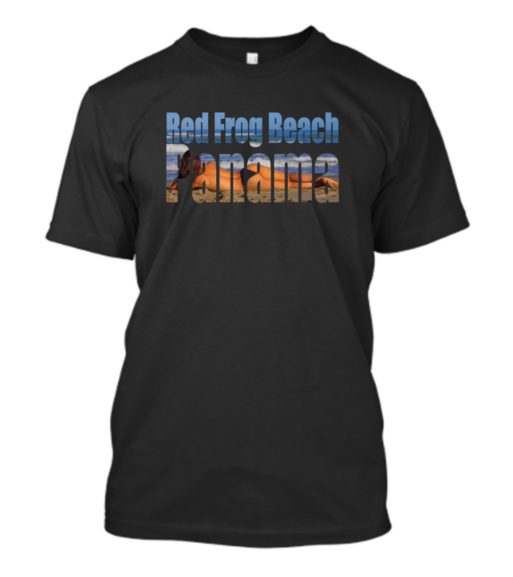 Red Frog Beach Panama Scenic Text Overlay T-Shirt