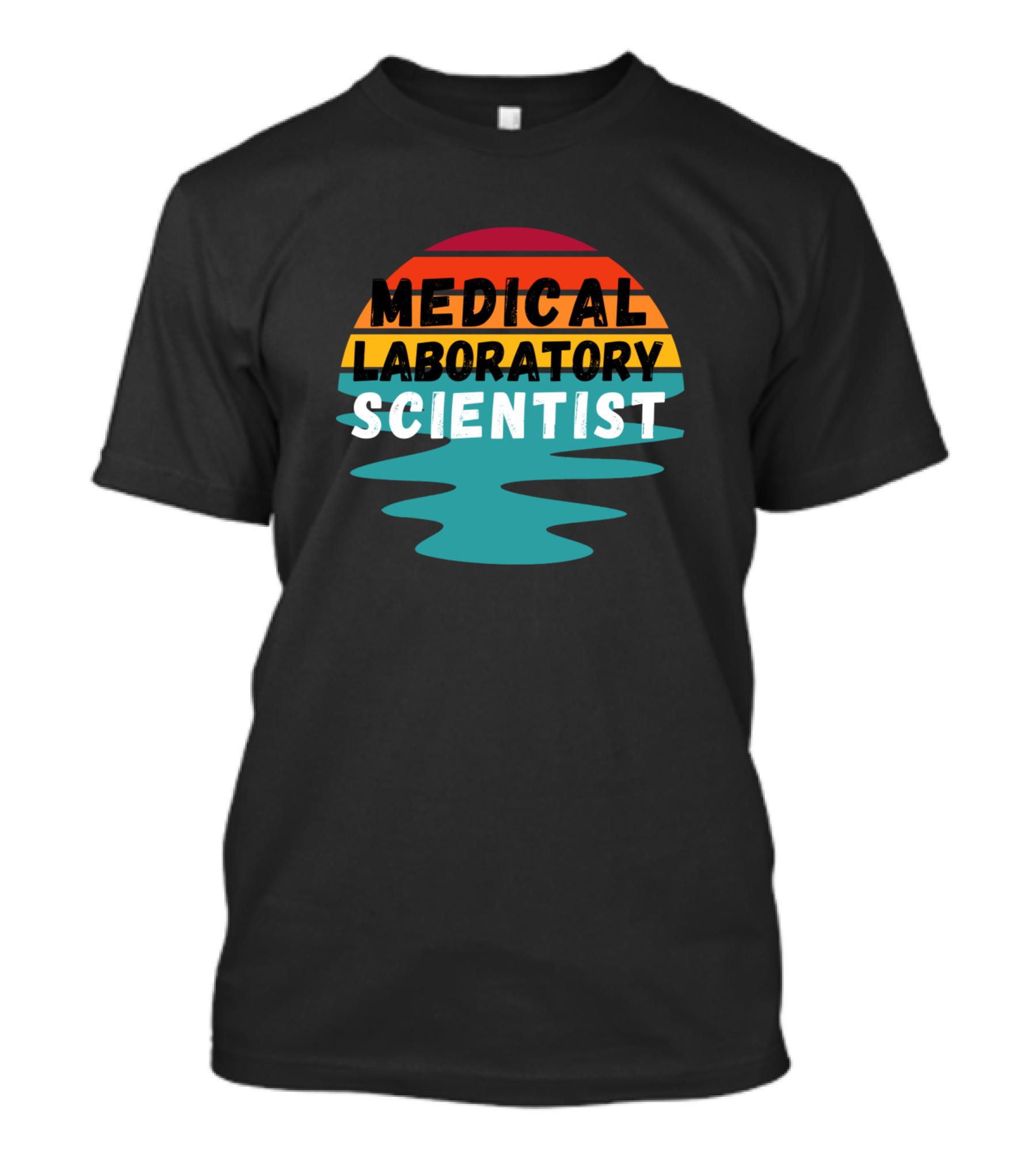 Medical Laboratory Scientist Retro Vintage Sunset With Waves T-Shirt