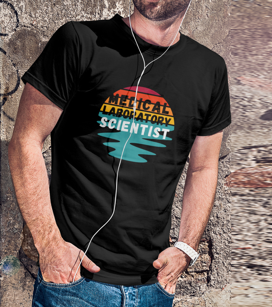 Medical Laboratory Scientist Retro Vintage Sunset With Waves T-Shirt