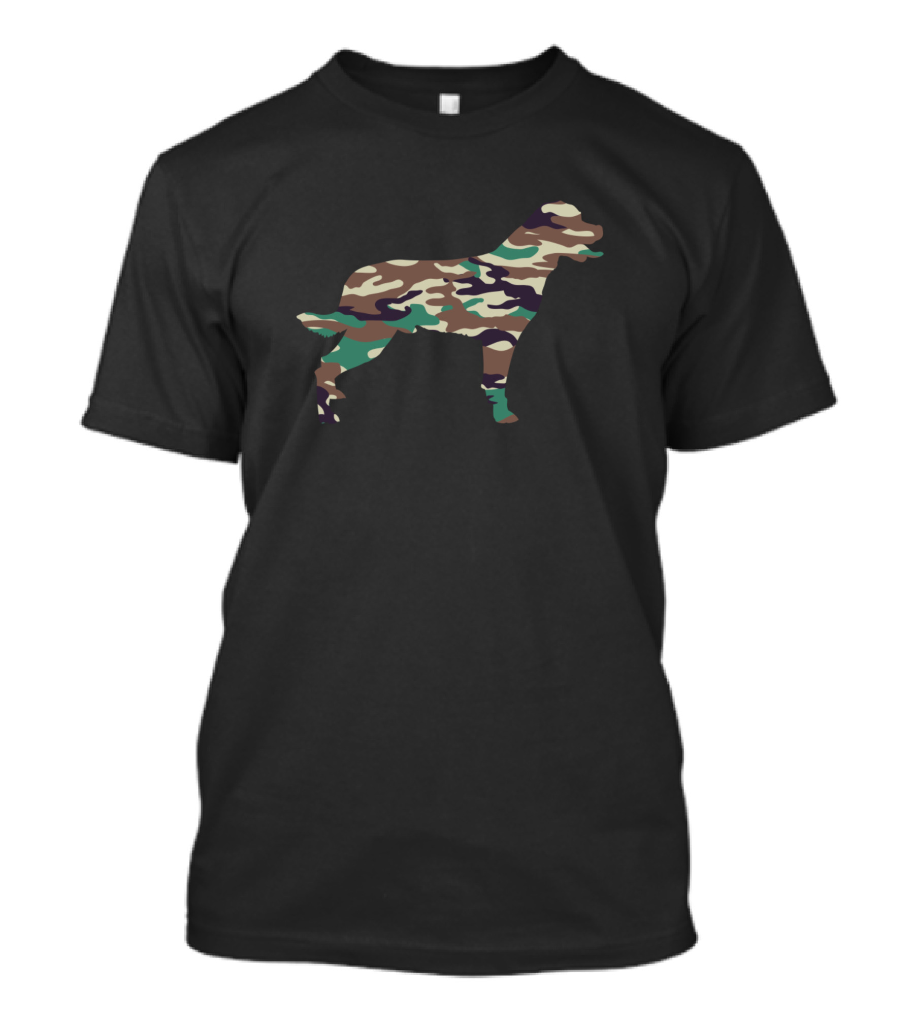 Rottweiler Silhouette In Camouflage T-Shirt