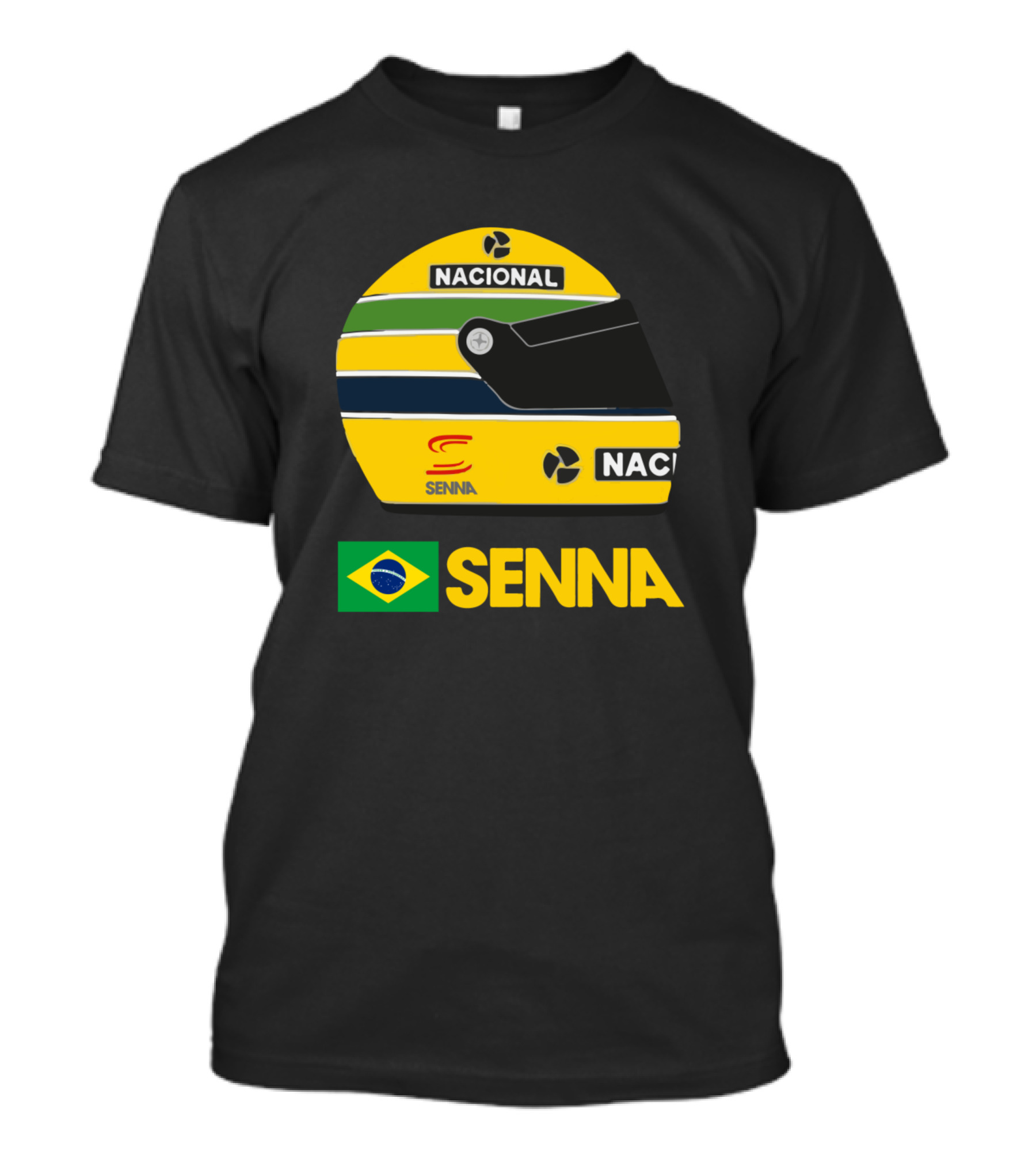 Nacional Senna F1 Helmet Brazil Flag T-Shirt