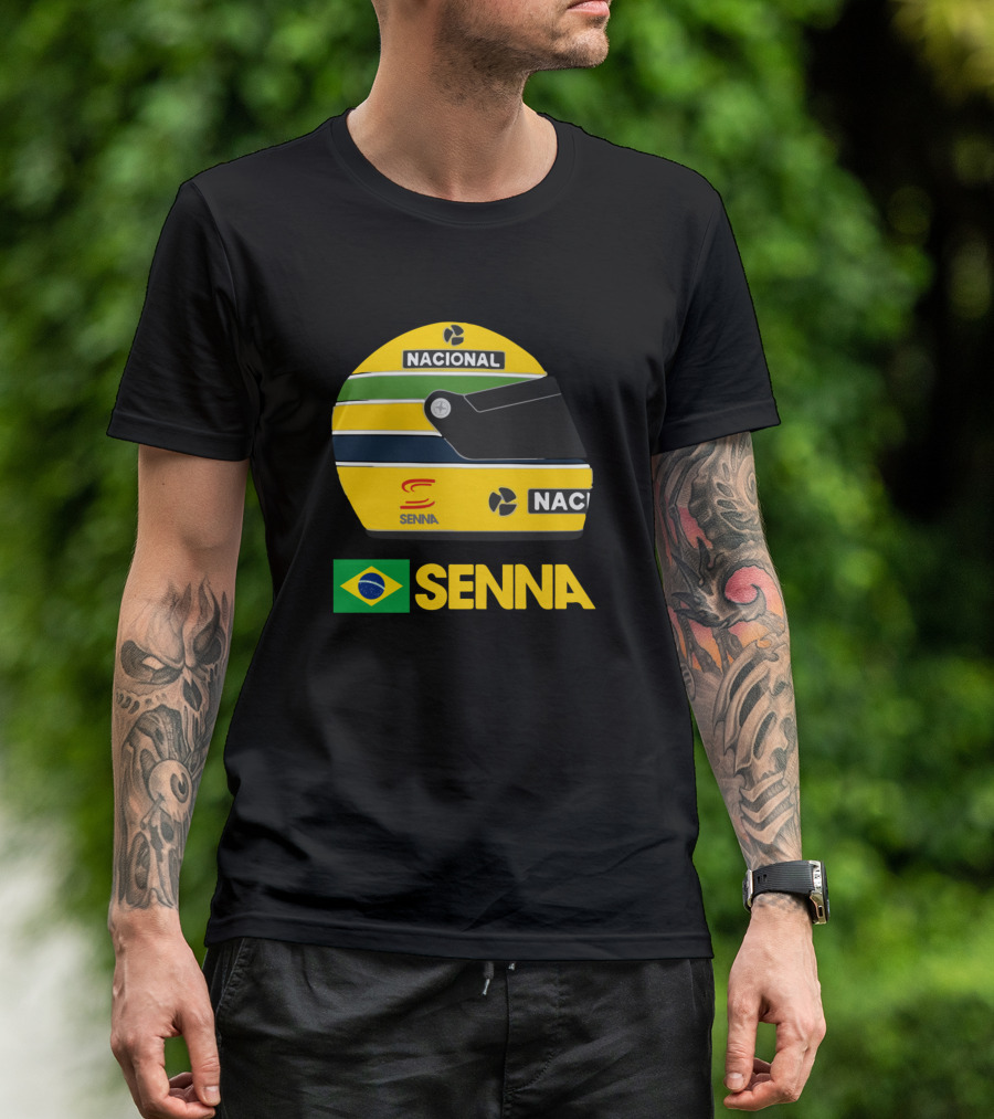 Nacional Senna F1 Helmet Brazil Flag T-Shirt