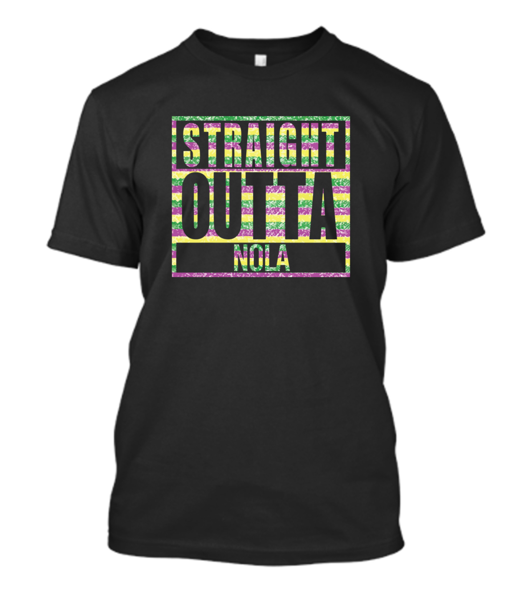 Straight Outta Nola New Orleans Striped T-Shirt