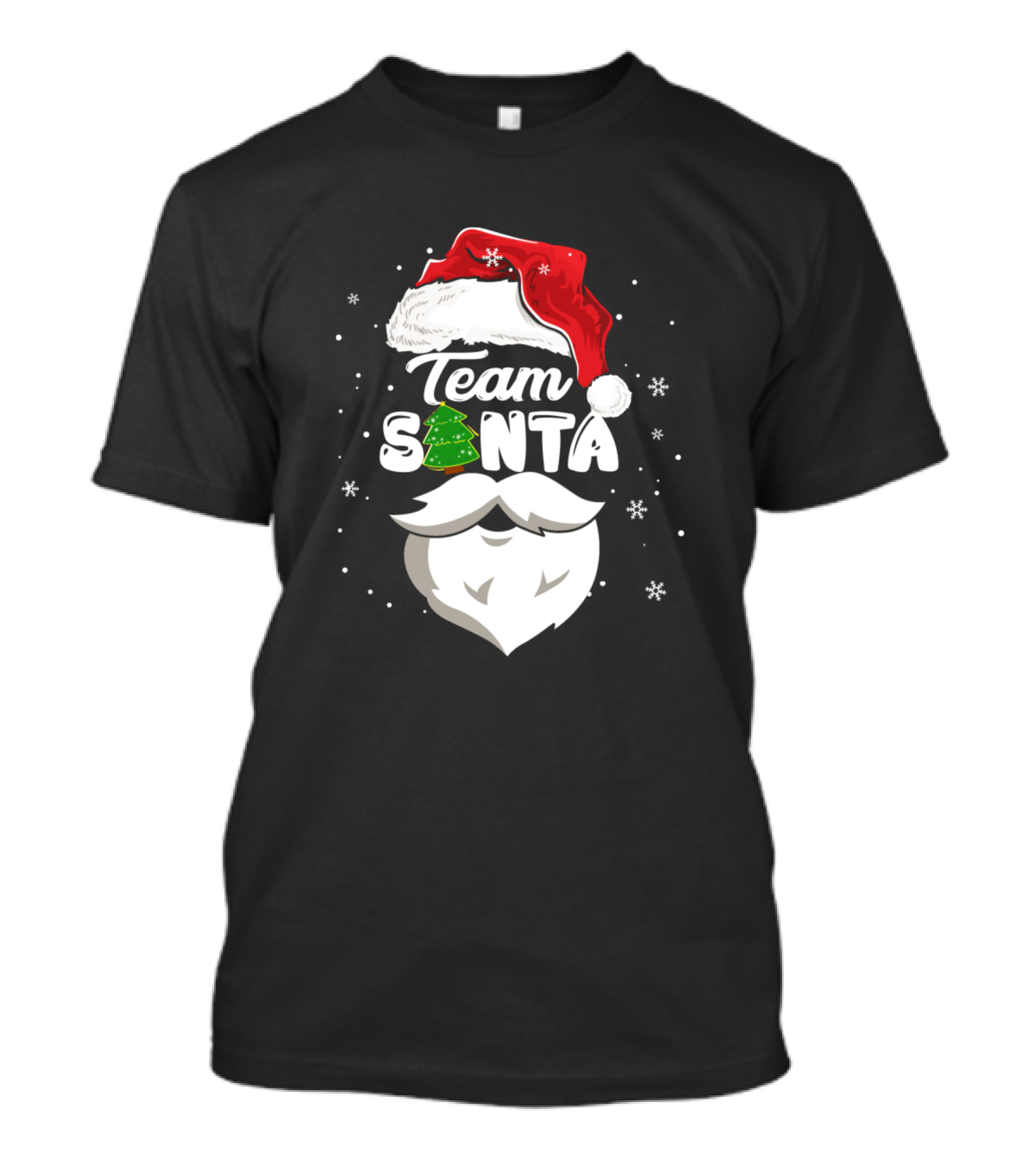 Team Santa Christmas Family Matching Unique Beard Snowflakes Hat Tree T-Shirt