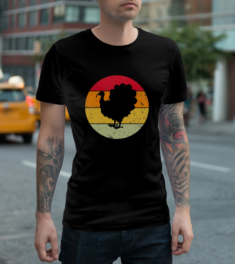 Thanksgiving Turkey Vintage Sunset T-Shirt