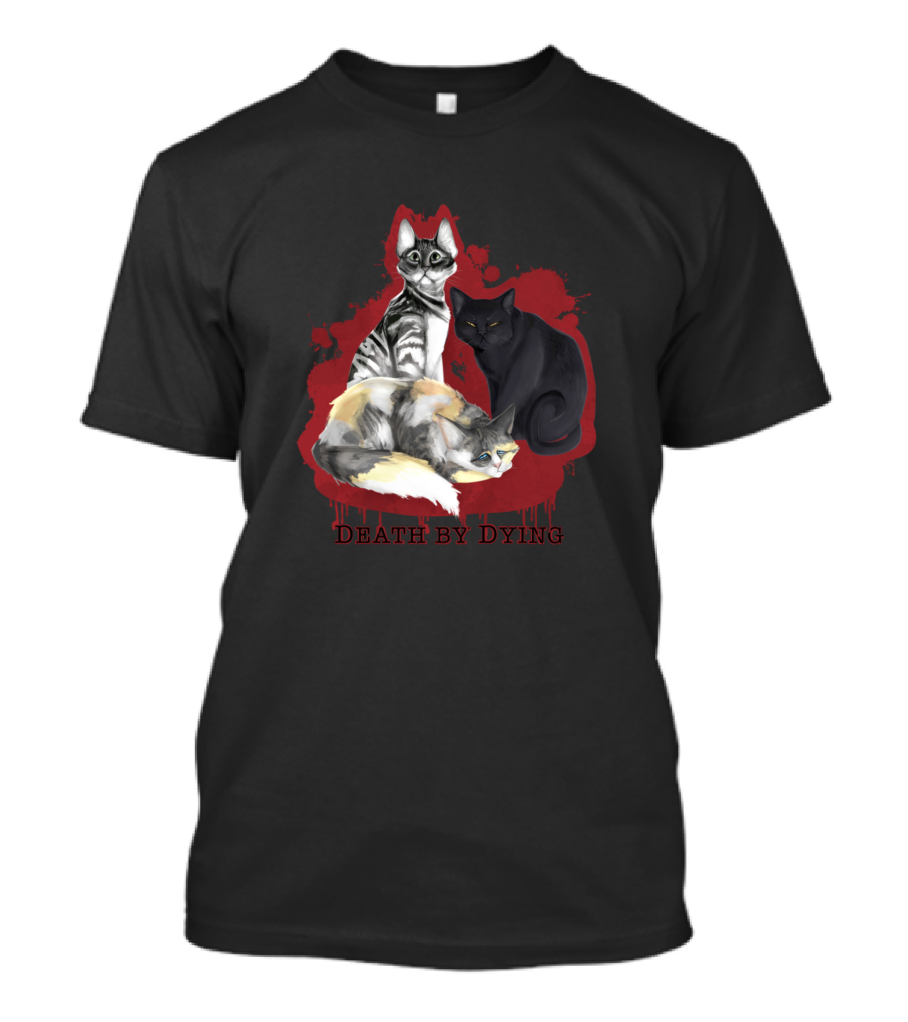Three Man Eating Cats Death By Dying T-Shirt