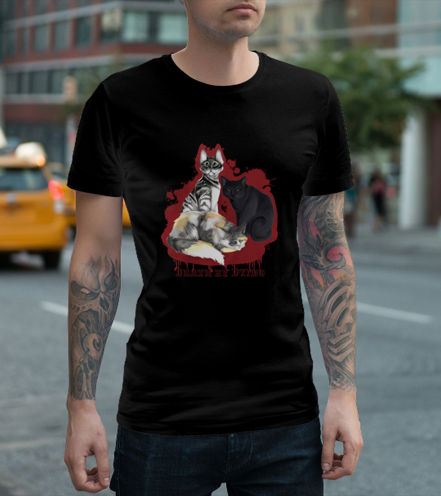 Three Man Eating Cats Death By Dying T-Shirt