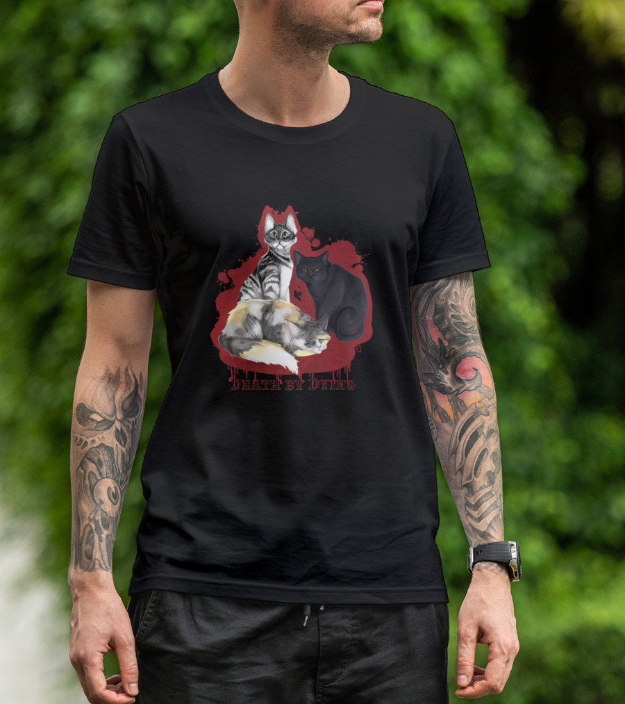 Three Man Eating Cats Death By Dying T-Shirt