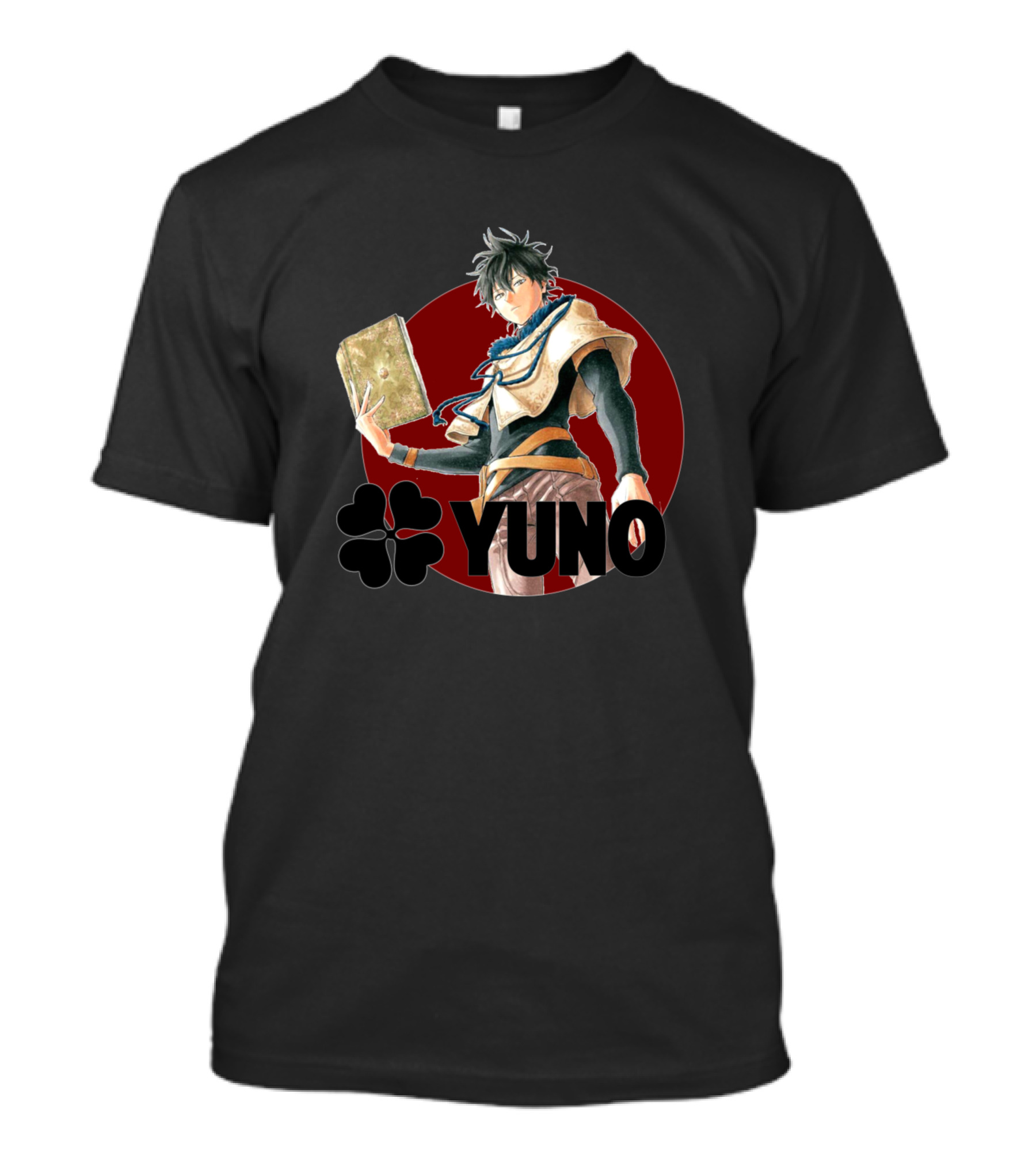 Yuno Magic Knights Anime Character With Clover Emblem T-Shirt