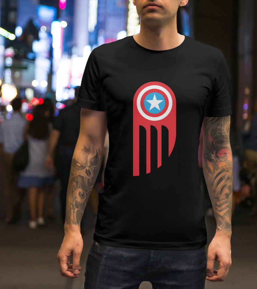 Captain America Shield Evolution Abstract T-Shirt